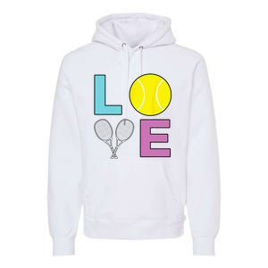 I Love Tennis Tennis Player Premium Hoodie