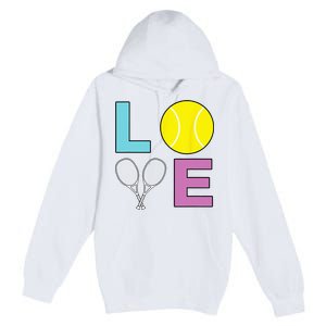 I Love Tennis Tennis Player Premium Pullover Hoodie