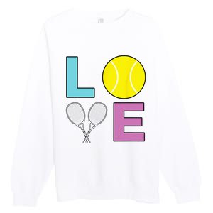 I Love Tennis Tennis Player Premium Crewneck Sweatshirt