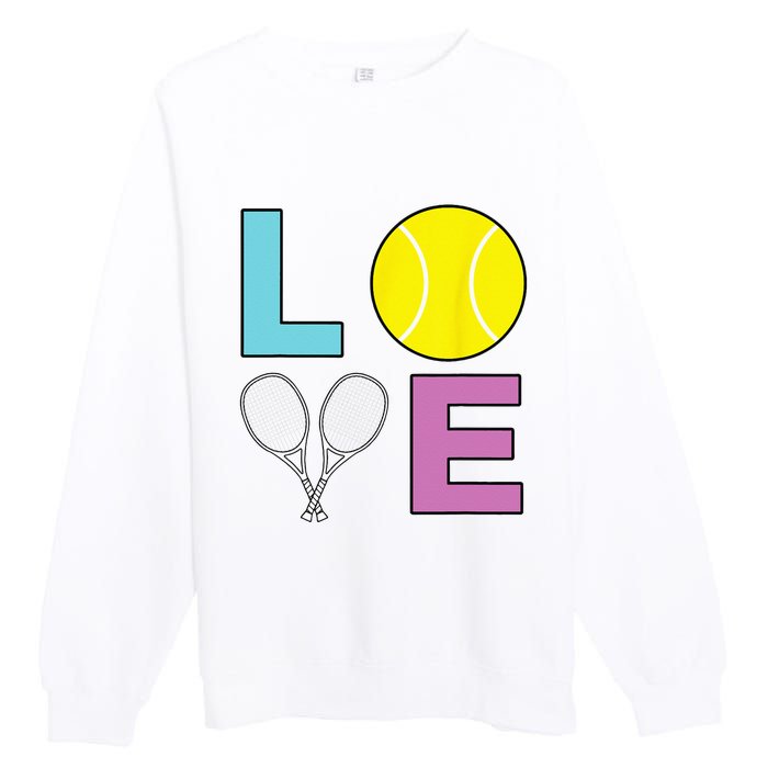 I Love Tennis Tennis Player Premium Crewneck Sweatshirt