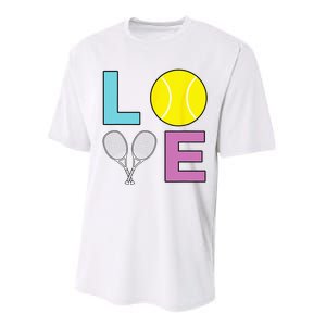 I Love Tennis Tennis Player Performance Sprint T-Shirt