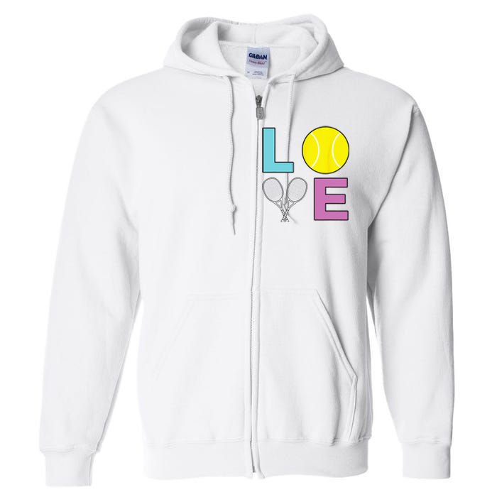 I Love Tennis Tennis Player Full Zip Hoodie