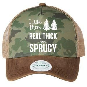 I Like Them Real Thick And Sprucy Funny Christmas Cute Gift Legacy Tie Dye Trucker Hat