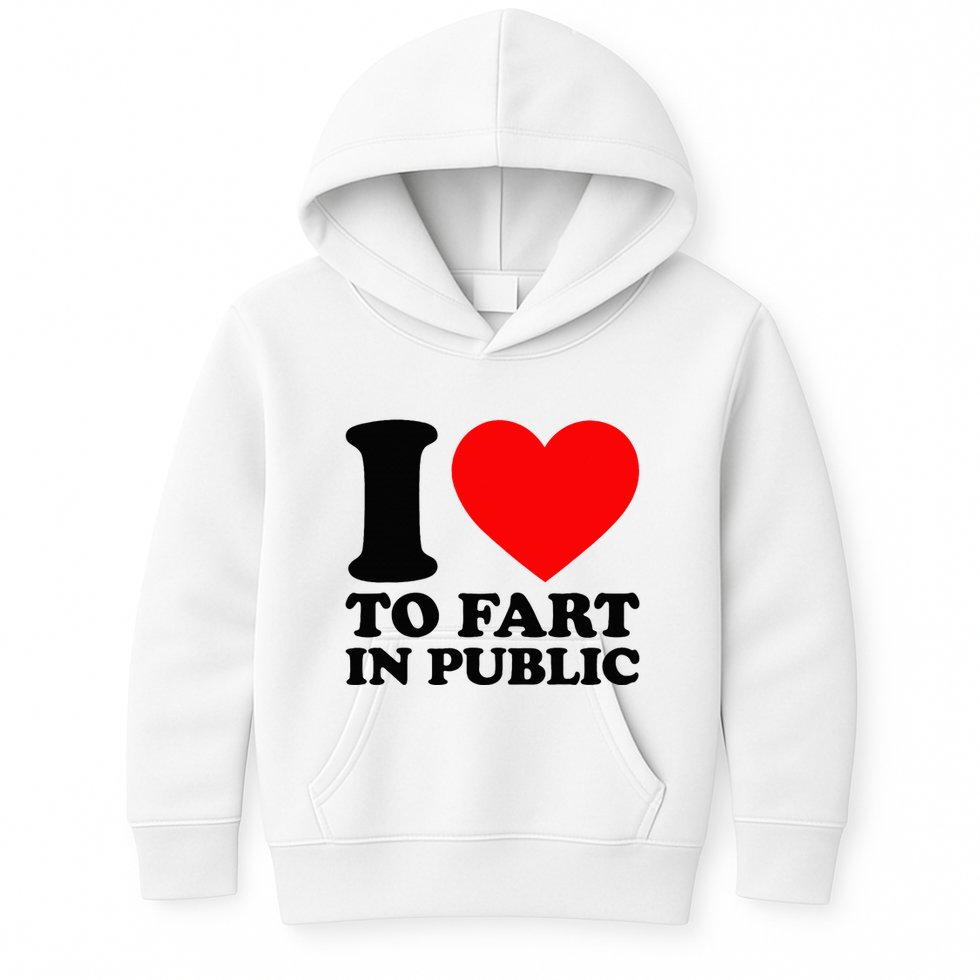 I Love To Fart In Public Kids Hoodie