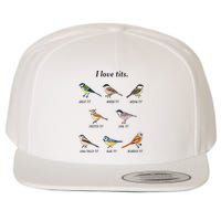 I Love Tits Birdwatching Bird Lover Gift Wool Snapback Cap