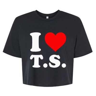 I Love T.S Bella+Canvas Jersey Crop Tee