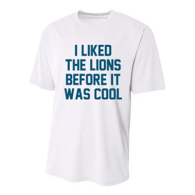 I Liked The Lions Before It Was Cool Funny Football Youth Performance Sprint T-Shirt