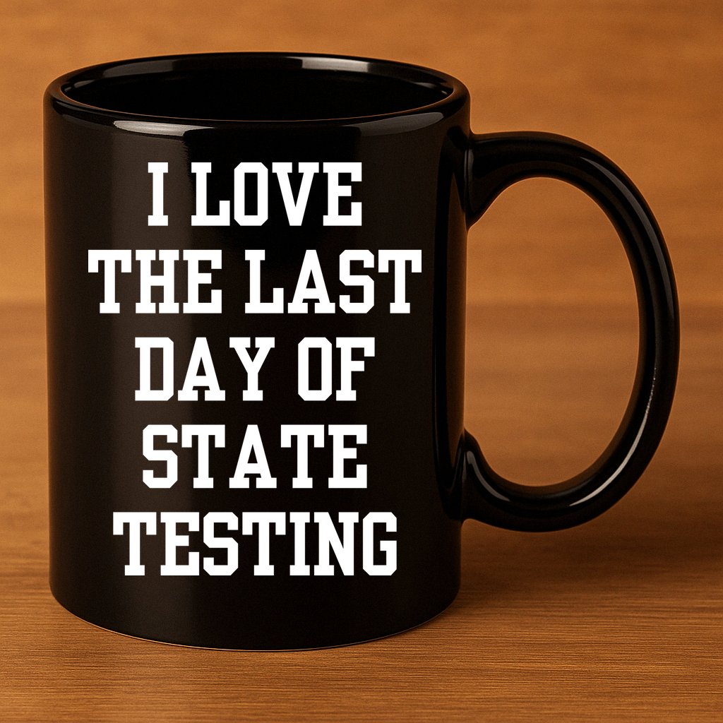 I Love The Last Day Of State Testing Funny Sarcastic Quotes 11oz C Handle Ceramic Mug