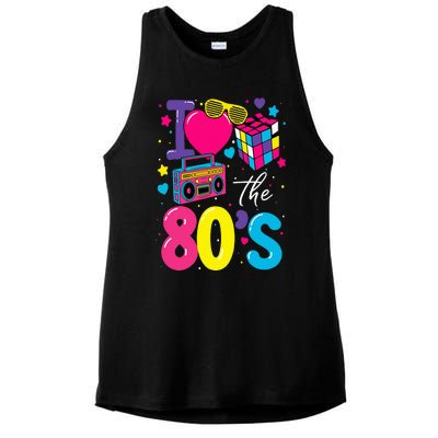 I Love The 80s 80's Party Retro Ladies PosiCharge Tri-Blend Wicking Tank