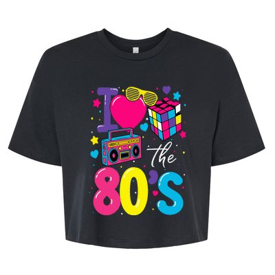 I Love The 80s 80's Party Retro Bella+Canvas Jersey Crop Tee