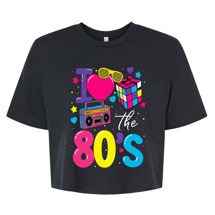 I Love The 80s 80's Party Retro Bella+Canvas Jersey Crop Tee