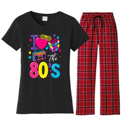 I Love The 80s 80's Party Retro Women's Flannel Pajama Set