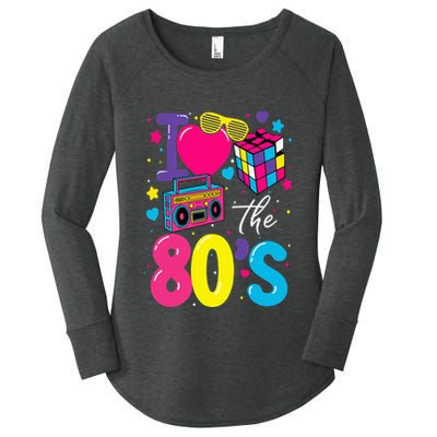 I Love The 80s 80's Party Retro Women's Perfect Tri Tunic Long Sleeve Shirt