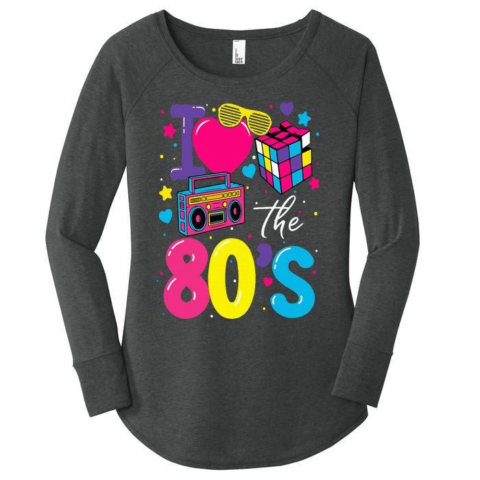 I Love The 80s 80's Party Retro Women's Perfect Tri Tunic Long Sleeve Shirt