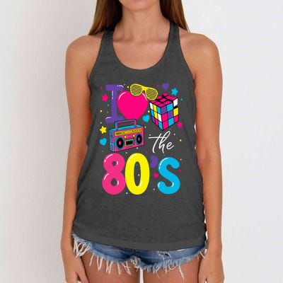 I Love The 80s 80's Party Retro Women's Knotted Racerback Tank