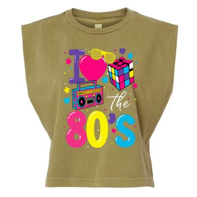 I Love The 80s 80's Party Retro Garment-Dyed Women's Muscle Tee