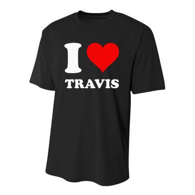 I love TRAVIS my valentine sorry ladies guys heart belongs Youth Performance Sprint T-Shirt