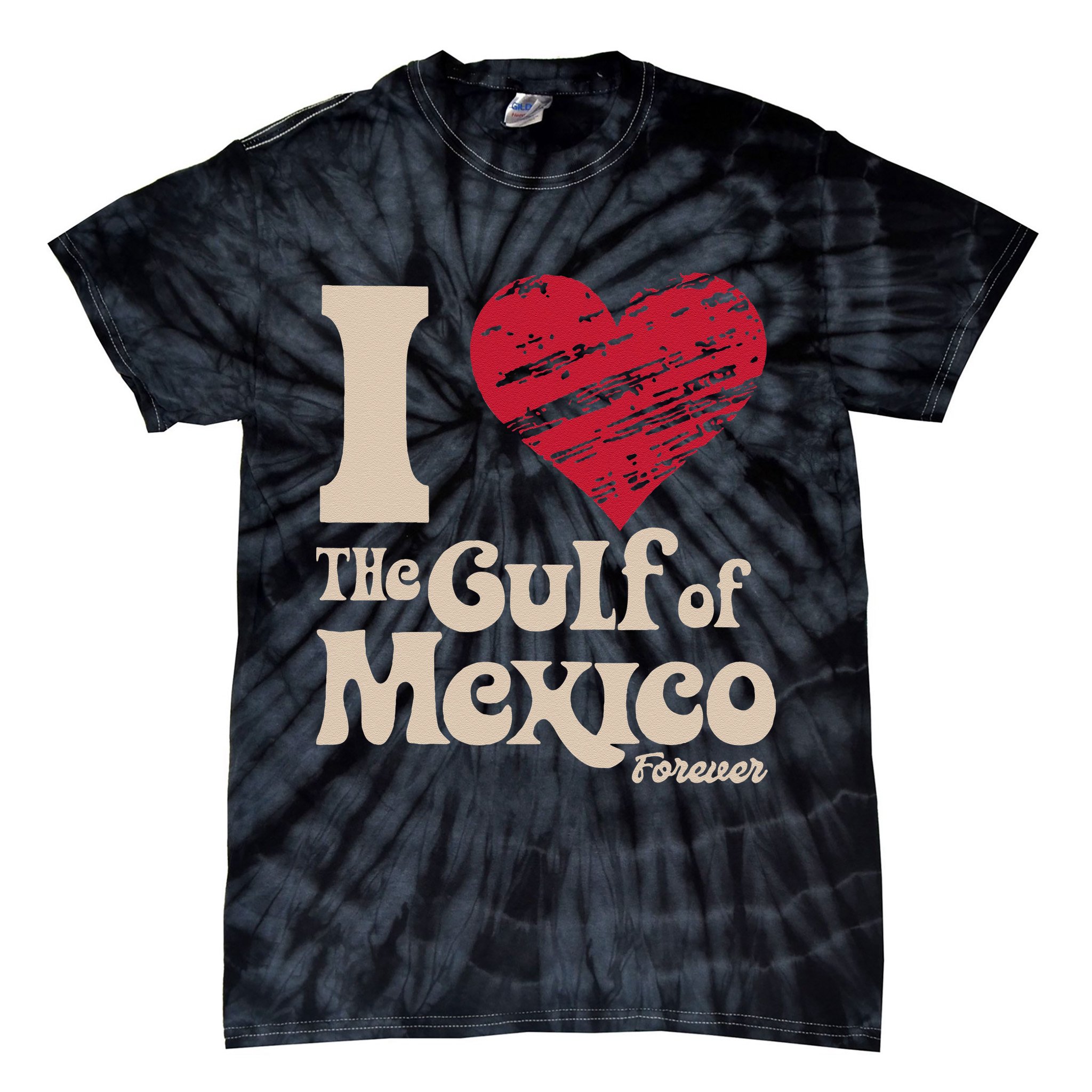 I Love The Gulf Of Mexico Forever Tie-Dye T-Shirt