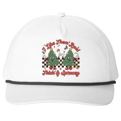 I Like Them Real Thick Sprucey Christmas Tree Xmas Groovy Gift Snapback Five-Panel Rope Hat