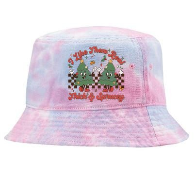 I Like Them Real Thick Sprucey Christmas Tree Xmas Groovy Gift Tie-Dyed Bucket Hat