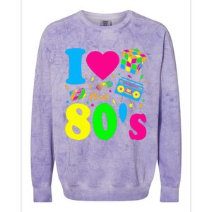 I Love The 80S Eighties Party Dress Retro Colorblast Crewneck Sweatshirt