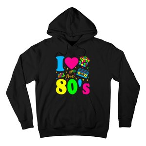 I Love The 80S Eighties Party Dress Retro Hoodie