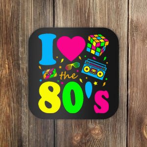 I Love The 80S Eighties Party Dress Retro Coaster