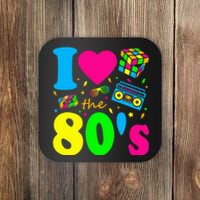 I Love The 80S Eighties Party Dress Retro Coaster