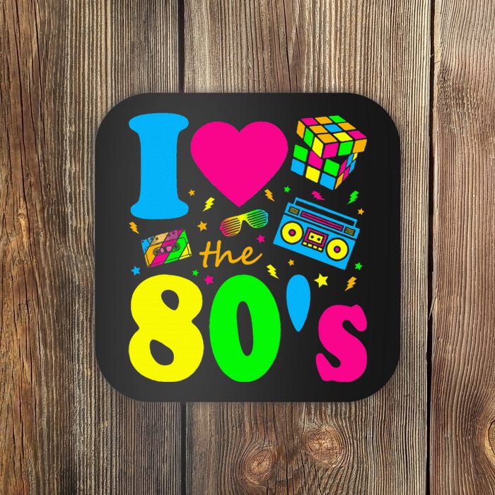 I Love The 80S Eighties Party Dress Retro Coaster