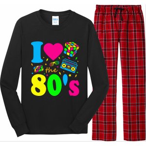 I Love The 80S Eighties Party Dress Retro Long Sleeve Pajama Set