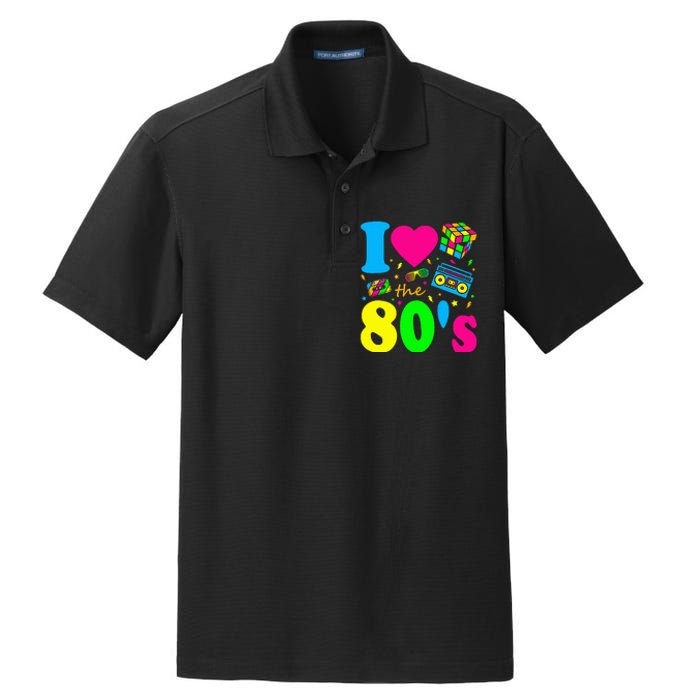 I Love The 80S Eighties Party Dress Retro Dry Zone Grid Polo