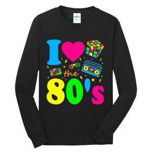 I Love The 80S Eighties Party Dress Retro Tall Long Sleeve T-Shirt