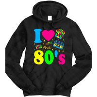 I Love The 80S Eighties Party Dress Retro Tie Dye Hoodie