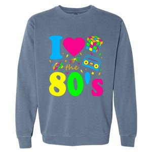 I Love The 80S Eighties Party Dress Retro Garment-Dyed Sweatshirt