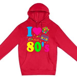 I Love The 80S Eighties Party Dress Retro Premium Pullover Hoodie