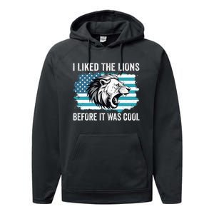 I Liked The Lions Before It Was Cool Lion In America Flag Performance Fleece Hoodie