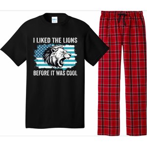 I Liked The Lions Before It Was Cool Lion In America Flag Pajama Set