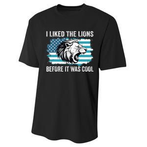 I Liked The Lions Before It Was Cool Lion In America Flag Performance Sprint T-Shirt