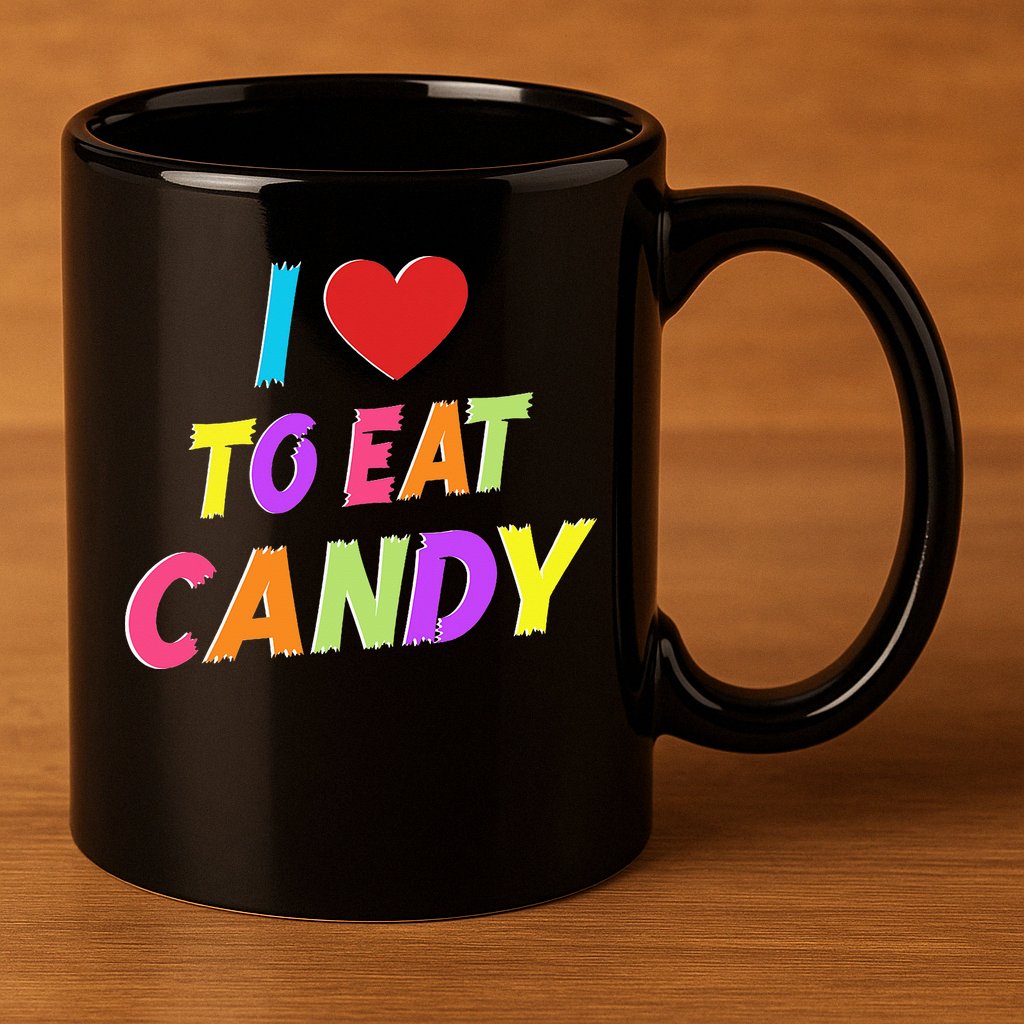 I Love To Eat Candy I'm Candy Funny Couple Matching 11oz C Handle Ceramic Mug