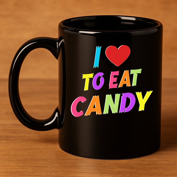 I Love To Eat Candy I'm Candy Funny Couple Matching 11oz C Handle Ceramic Mug