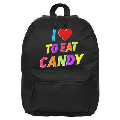 I Love To Eat Candy I'm Candy Funny Couple Matching 16 in Basic Backpack