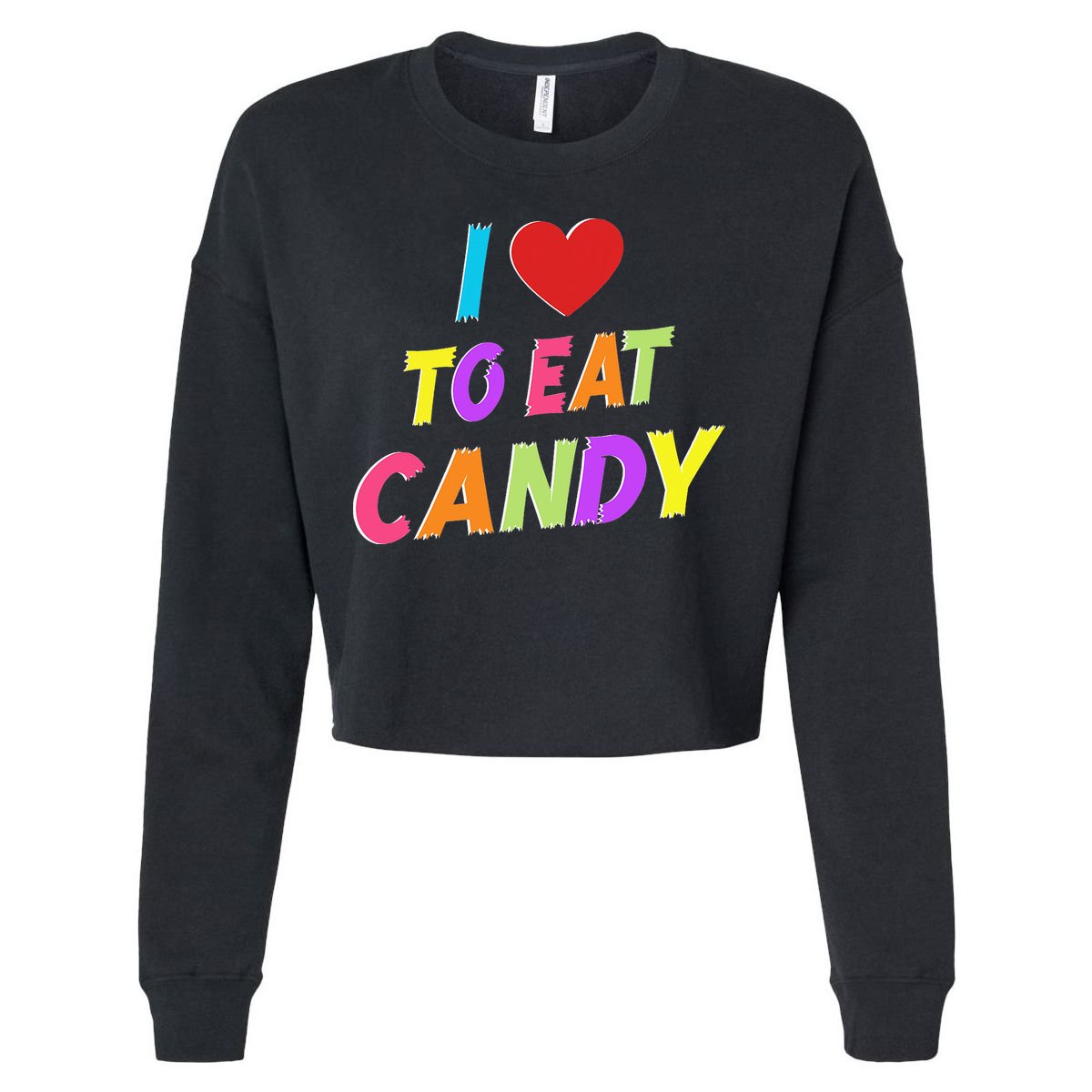 I Love To Eat Candy I'm Candy Funny Couple Matching Cropped Pullover Crew
