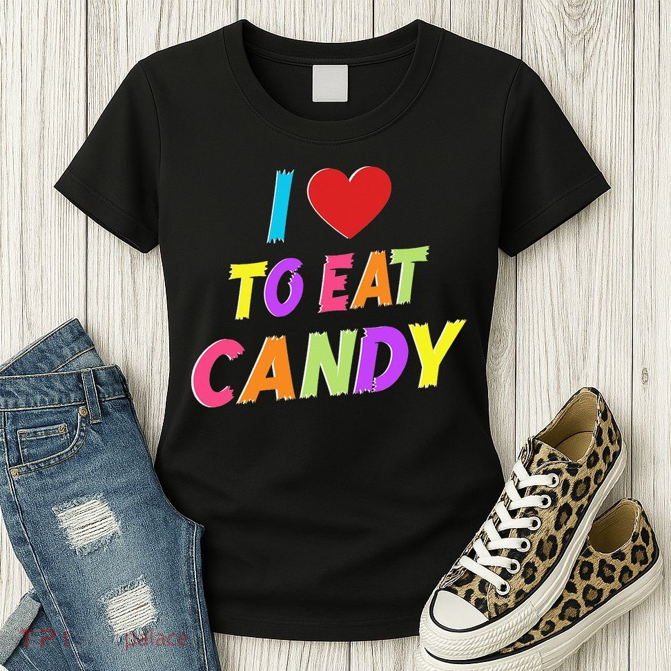I Love To Eat Candy I'm Candy Funny Couple Matching Womens T-Shirt