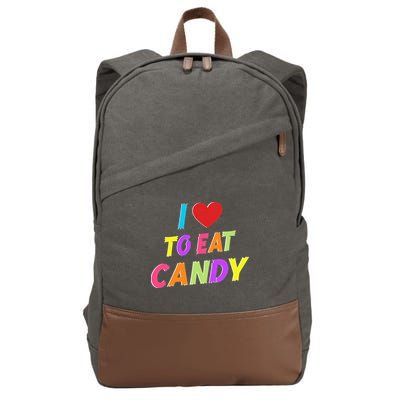 I Love To Eat Candy I'm Candy Funny Couple Matching Cotton Canvas Backpack