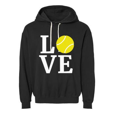 I Love Tennis Garment-Dyed Fleece Hoodie