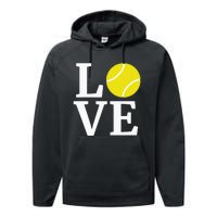 I Love Tennis Performance Fleece Hoodie