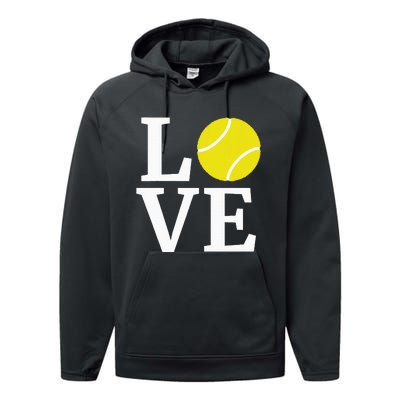 I Love Tennis Performance Fleece Hoodie