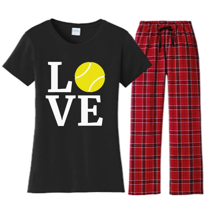 I Love Tennis Women's Flannel Pajama Set