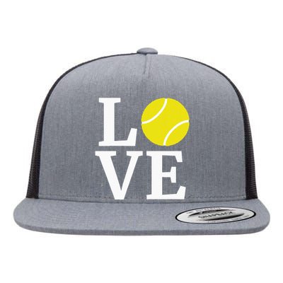 I Love Tennis Flat Bill Trucker Hat