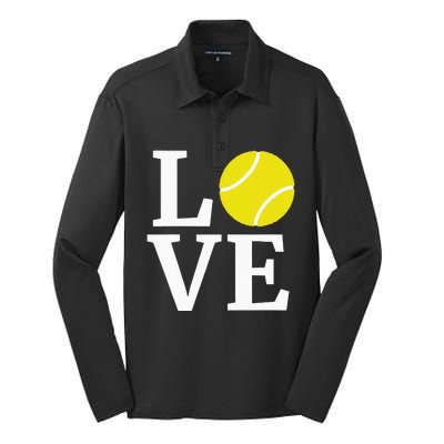 I Love Tennis Silk Touch Performance Long Sleeve Polo